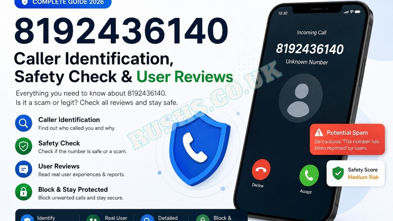 8192436140 caller identification guide showing phone number lookup, safety check, spam detection, caller verification, and user reviews for unknown phone calls.